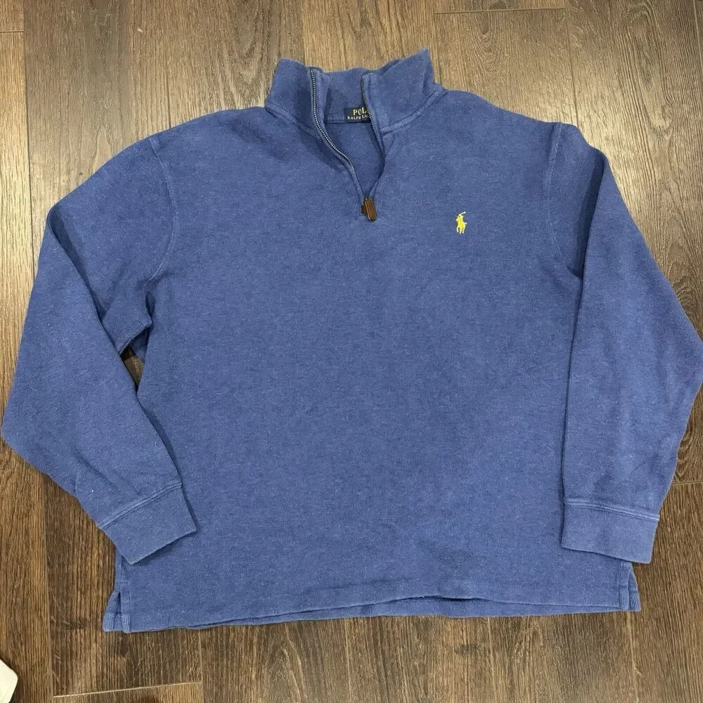 Polo Ralph Lauren 1/4 Zip Men’s Sweater; Blue; Mens Sz XL